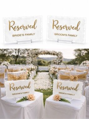 🆕 Wedding Reserve Signs 👰🏼‍♀️🪧🤵🏼‍♂️ (4 Each)